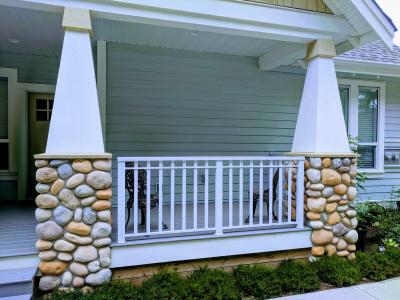 Modern Wide Picket Railing with Relief Channel and 2
